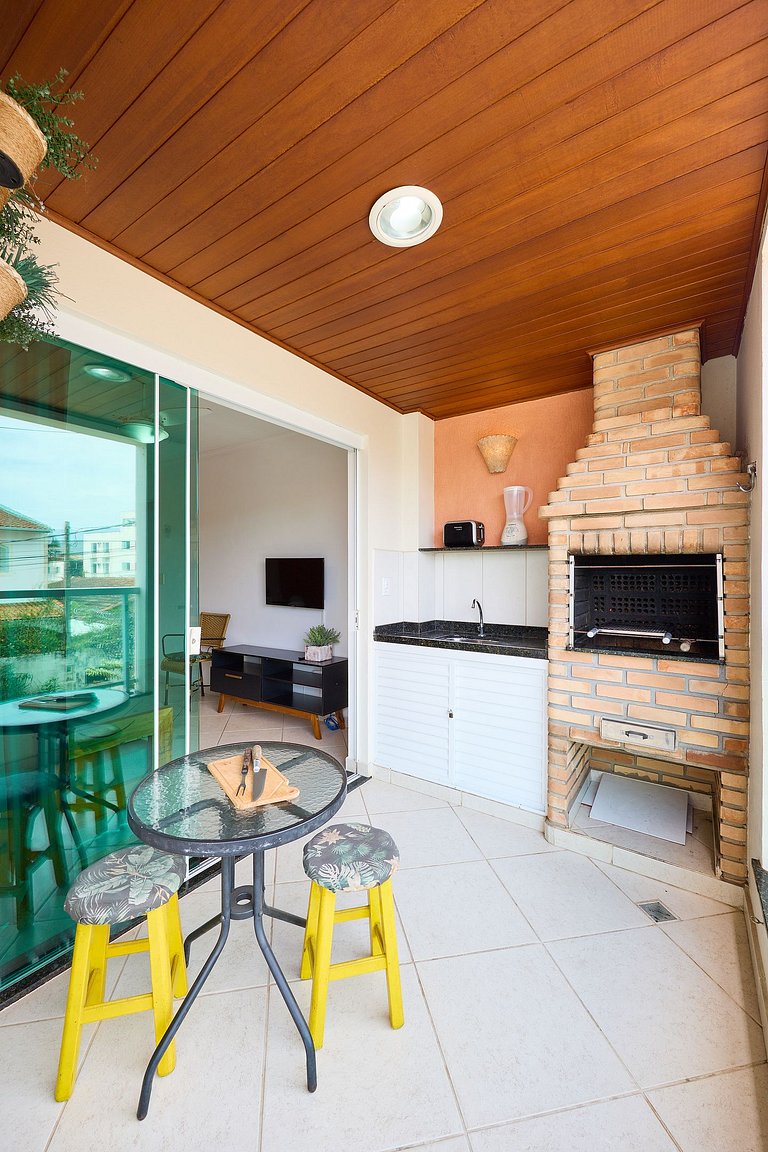 AF-11 Varanda gourmet, ar, piscina, próximo praias