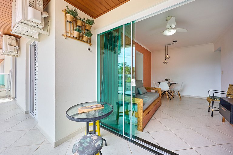 AF-11 Varanda gourmet, ar, piscina, próximo praias