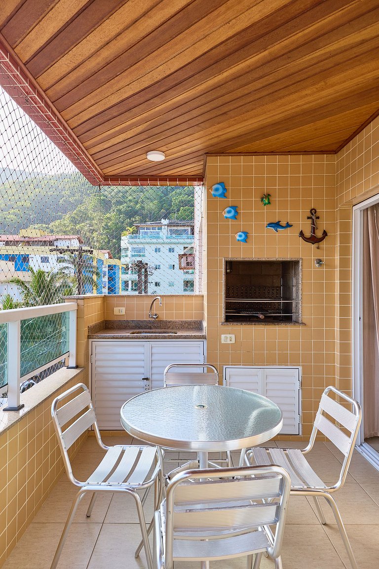 Af-62 Praia Grande Pé na Areia, Ar, 3 Dorm, 8 pessoas