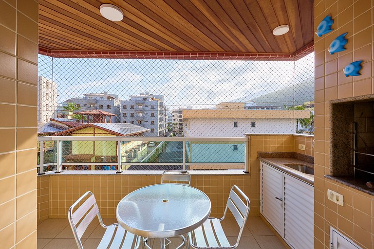 Af-62 Praia Grande Pé na Areia, Ar, 3 Dorm, 8 pessoas