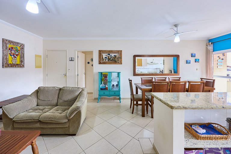 Af-62 Praia Grande Pé na Areia, Ar, 3 Dorm, 8 pessoas