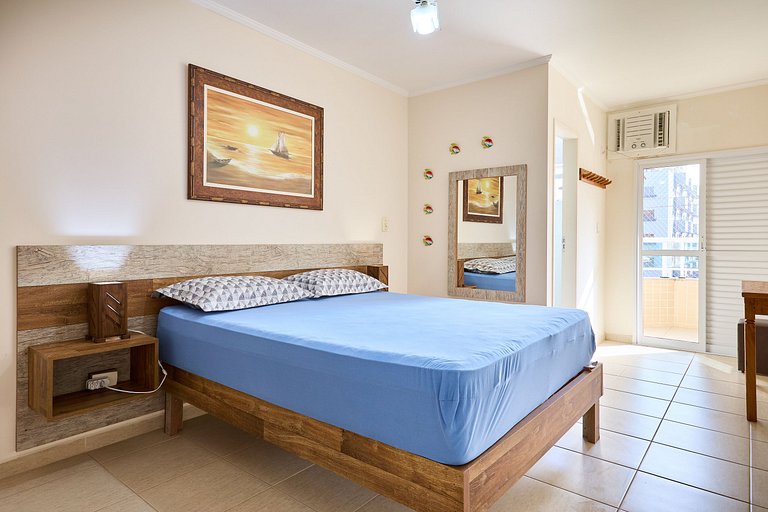 Af-62 Praia Grande Pé na Areia, Ar, 3 Dorm, 8 pessoas
