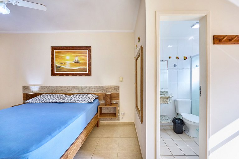 Af-62 Praia Grande Pé na Areia, Ar, 3 Dorm, 8 pessoas