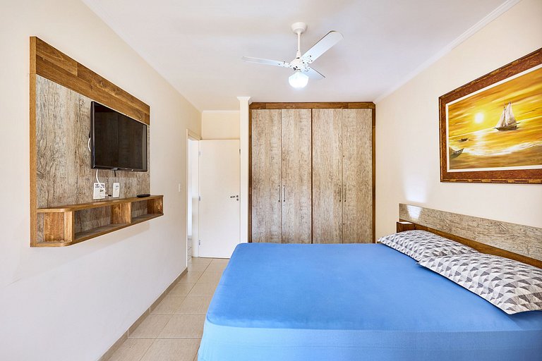 Af-62 Praia Grande Pé na Areia, Ar, 3 Dorm, 8 pessoas