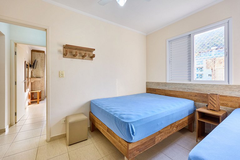 Af-62 Praia Grande Pé na Areia, Ar, 3 Dorm, 8 pessoas