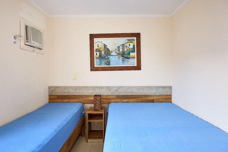 Af-62 Praia Grande Pé na Areia, Ar, 3 Dorm, 8 pessoas