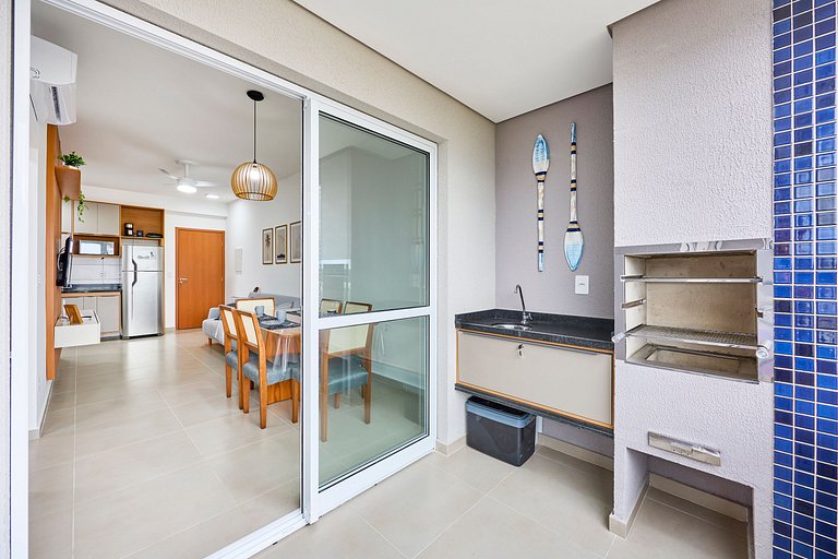 AF-80 Itaguá: Apto Novo c/ Piscina, Varanda e Ar