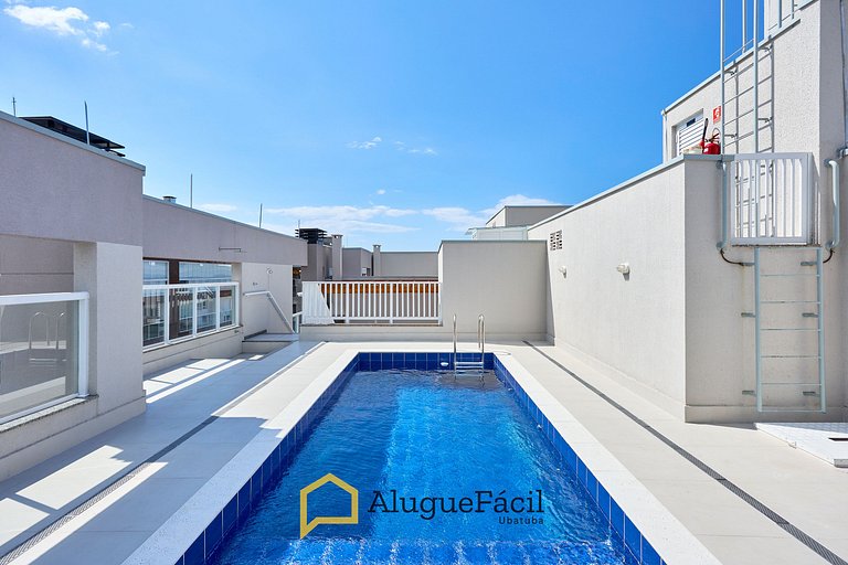 Itaguá: Apto Novo c/ Piscina, Varanda e Ar Cond.