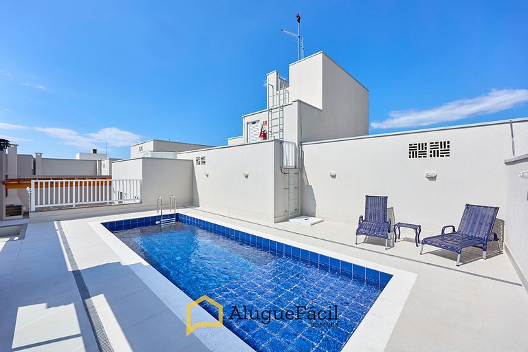 Itaguá: Apto Novo c/ Piscina, Varanda e Ar Cond.