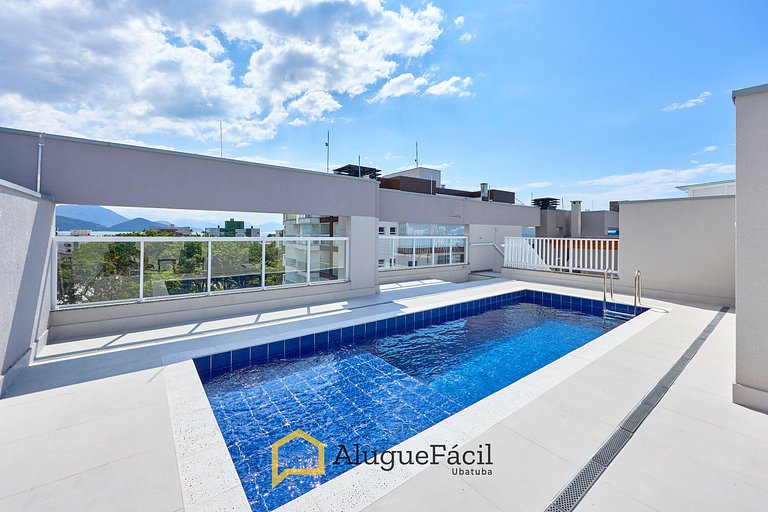 Itaguá: Apto Novo c/ Piscina, Varanda e Ar Cond.