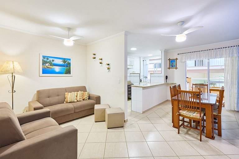 Af-14 Praia Grande Pé na Areia, Ar, 2 Dorm