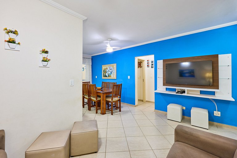 Af-14 Praia Grande Pé na Areia, Ar, 2 Dorm