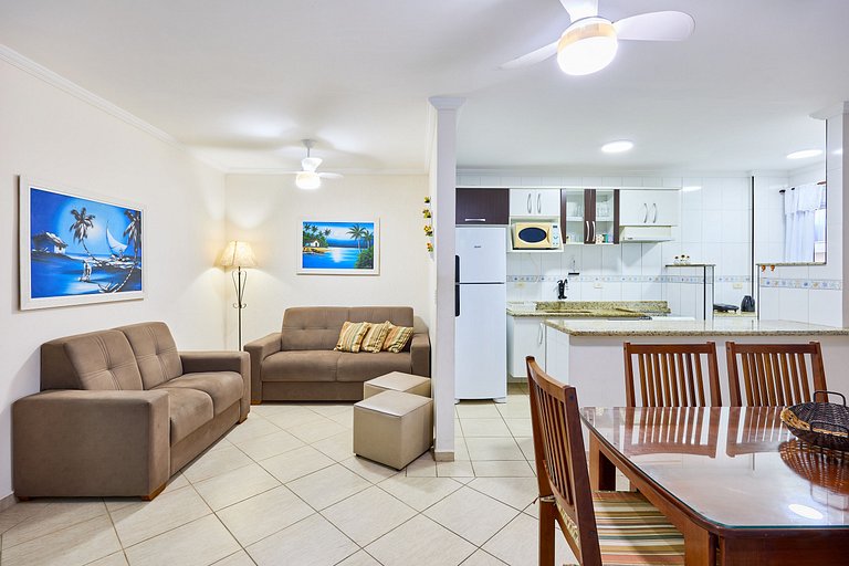 Af-14 Praia Grande Pé na Areia, Ar, 2 Dorm