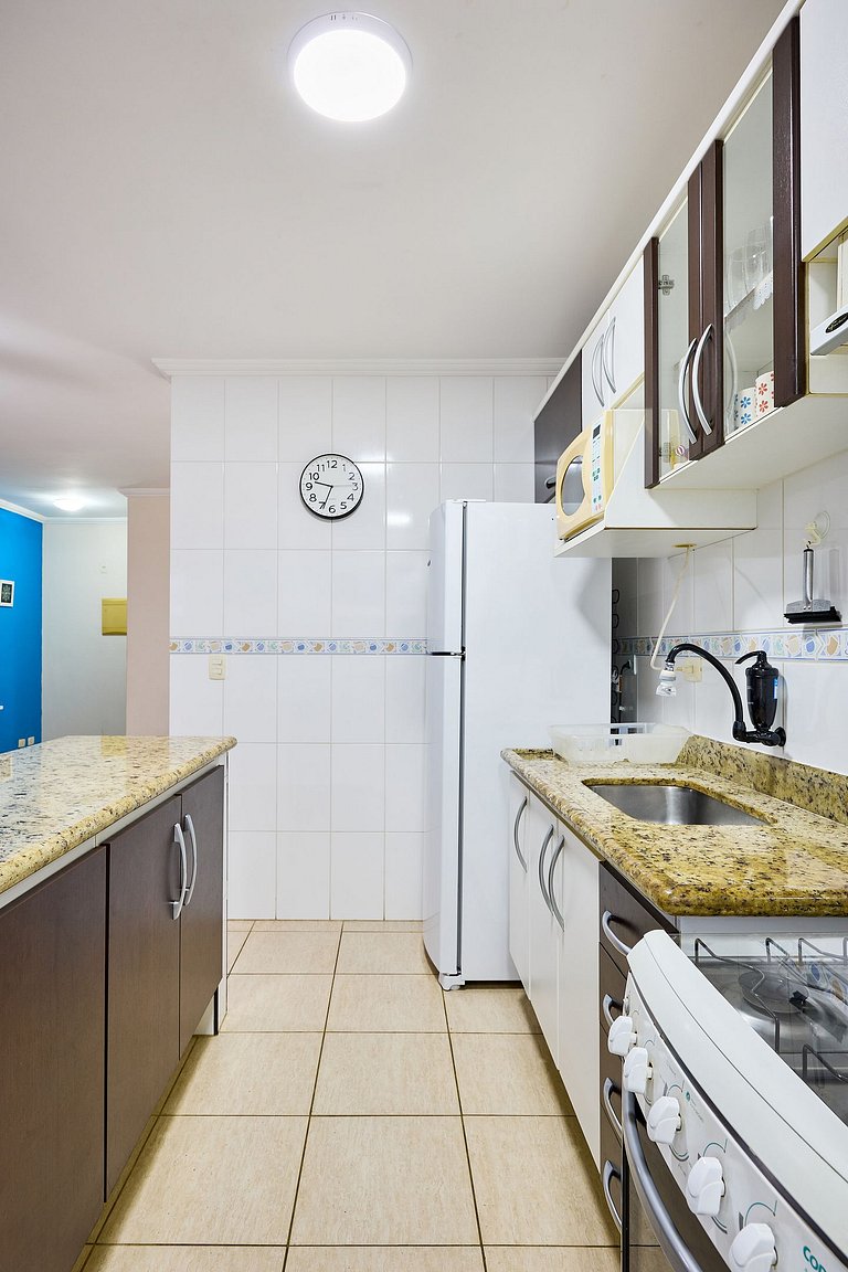Af-14 Praia Grande Pé na Areia, Ar, 2 Dorm