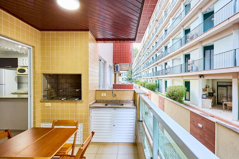 Af-14 Praia Grande Pé na Areia, Ar, 2 Dorm