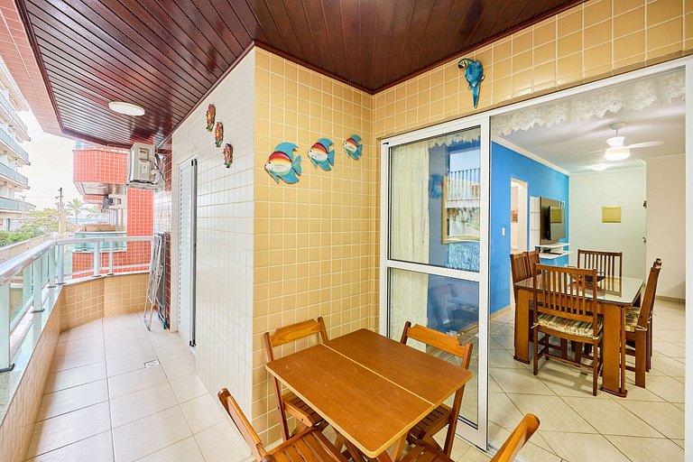 Af-14 Praia Grande Pé na Areia, Ar, 2 Dorm