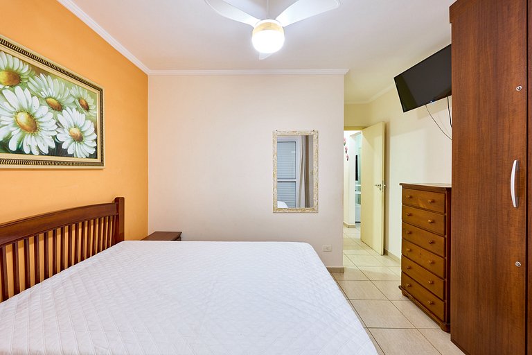 Af-14 Praia Grande Pé na Areia, Ar, 2 Dorm