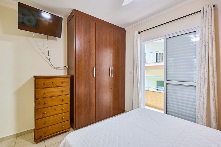 Af-14 Praia Grande Pé na Areia, Ar, 2 Dorm