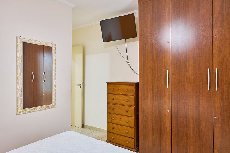 Af-14 Praia Grande Pé na Areia, Ar, 2 Dorm