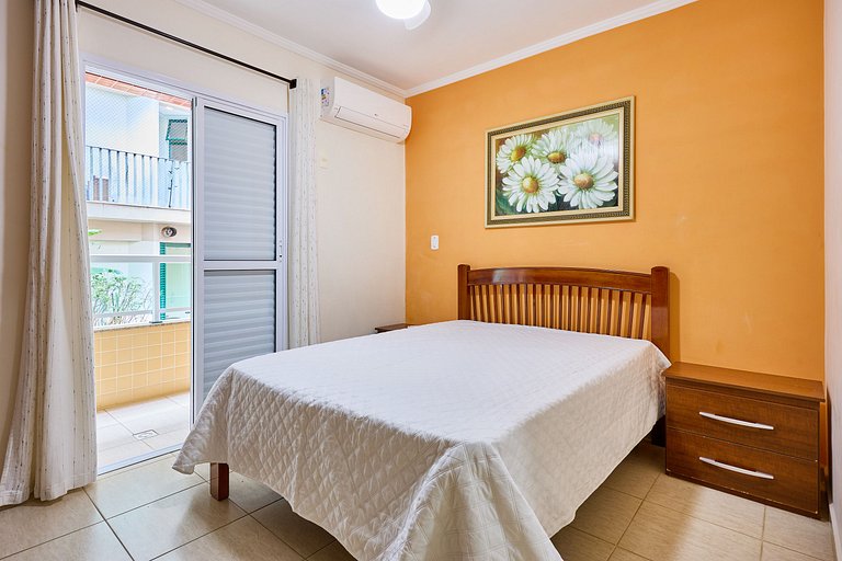 Af-14 Praia Grande Pé na Areia, Ar, 2 Dorm