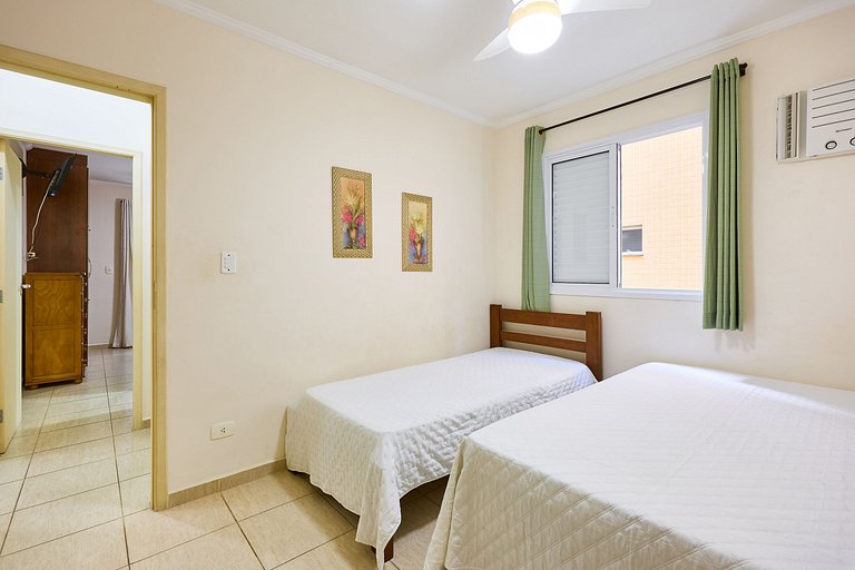 Af-14 Praia Grande Pé na Areia, Ar, 2 Dorm