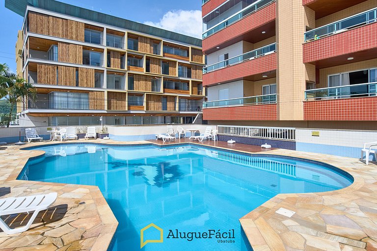 Af-14 Praia Grande Pé na Areia, Ar, 2 Dorm